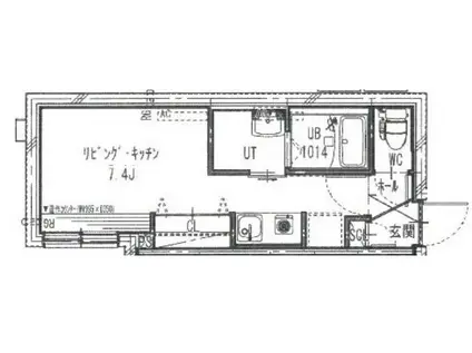 AQUA BLUE(1K/4階)の間取り写真