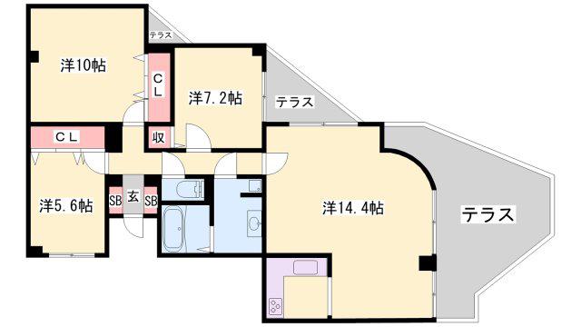 リブレ北新在家(3LDK/2階)の間取り写真