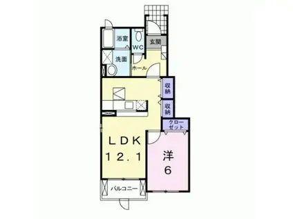 ベル ファミーユI 3番館(1LDK/1階)の間取り写真