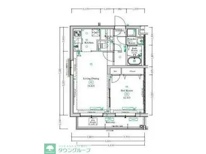 ヴァレッシア曳舟アンベリール(1LDK/2階)の間取り写真