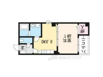 ヴィラフォンテーヌ桂川(1DK/2階)の間取り写真