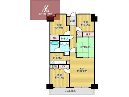 アドリーム石切山手(4LDK/7階)の間取り写真