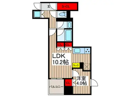 リビオ日本橋人形町(1LDK/14階)の間取り写真