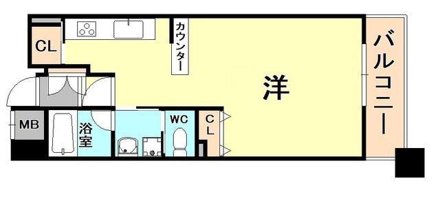 アーバネックス神戸駅前(ワンルーム/10階)の間取り写真