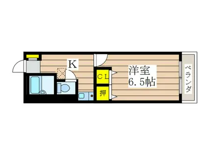 コート三和(1K/1階)の間取り写真