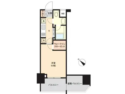 パークリュクス東麻布MONO(1K/11階)の間取り写真