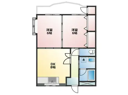 エランドール(2DK/2階)の間取り写真