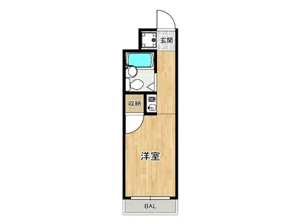 福田マンション(ワンルーム/1階)の間取り写真