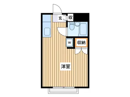ハイツ・ウエスト(1K/2階)の間取り写真
