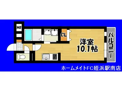 プレステージ飯氏(ワンルーム/5階)の間取り写真