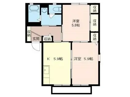 エチュード(2K/2階)の間取り写真