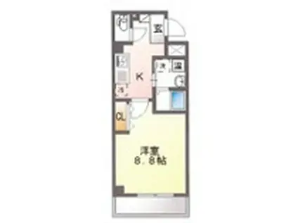 ラフェリチタ 206(1K/2階)の間取り写真