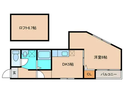 DEAR・FLAT周船寺(1DK/2階)の間取り写真