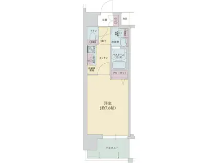 レジデンス塚本クラージュ(1K/4階)の間取り写真