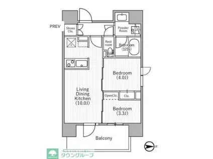 NIDO MOTOASAKUSA(2LDK/2階)の間取り写真
