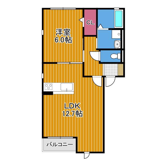 サンコート錦(1LDK/1階)の間取り写真