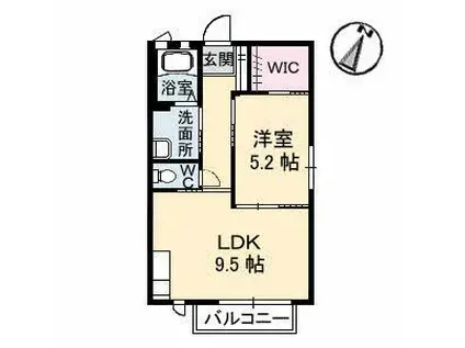 パル メゾン B(1LDK/2階)の間取り写真