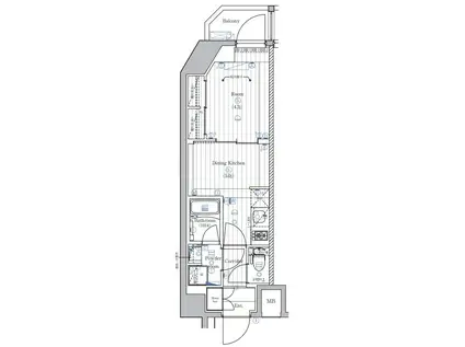 PREMIUM CUBE 西荻窪MO(1DK/4階)の間取り写真
