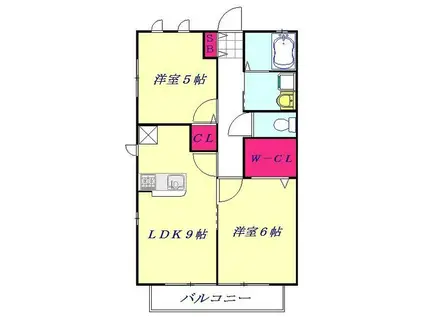 グランディール(2LDK/1階)の間取り写真