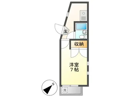 FLAT18(1K/3階)の間取り写真