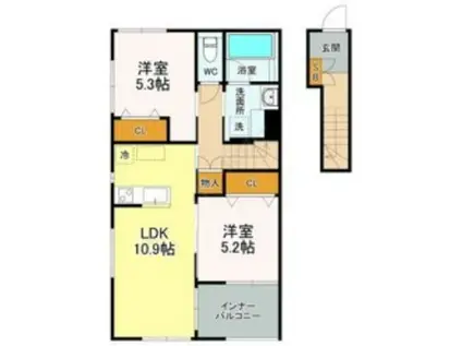 LA PLATA(2LDK/2階)の間取り写真