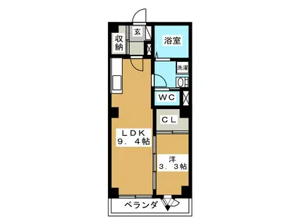 KS GLANZ(1LDK/1階)の間取り写真