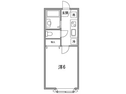 コンフォート赤坂II(1K/1階)の間取り写真