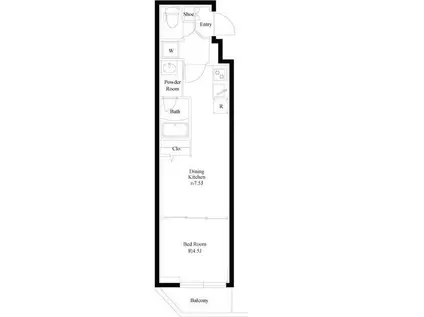 AZEST志村三丁目II(1DK/3階)の間取り写真