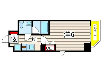 プラウドフラット森下(1K/10階)の間取り写真