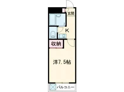 サニーエル白山(1K/4階)の間取り写真