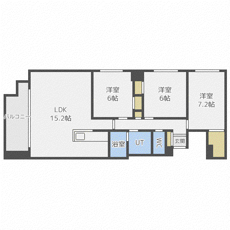 クレステージ宮の森(3LDK/6階)の間取り写真