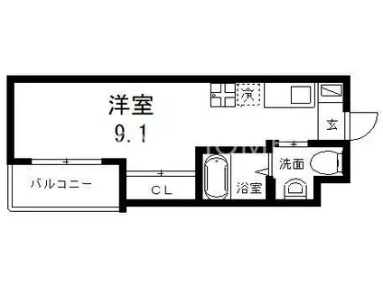 LIVINGLIFE長瀬 ウエスト(ワンルーム/1階)の間取り写真