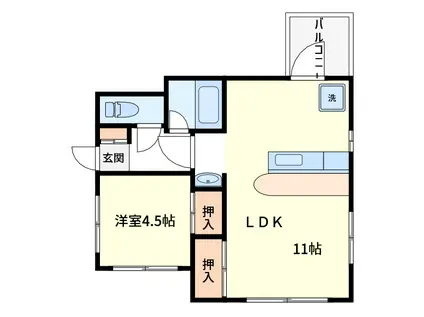 サイトウハイツ(1LDK/3階)の間取り写真