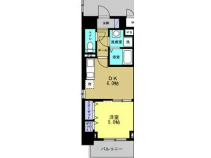 リアライズ鶴橋東II(1DK/5階)の間取り写真