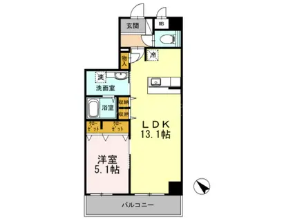 ル・シャトー・オンジェム(1LDK/5階)の間取り写真