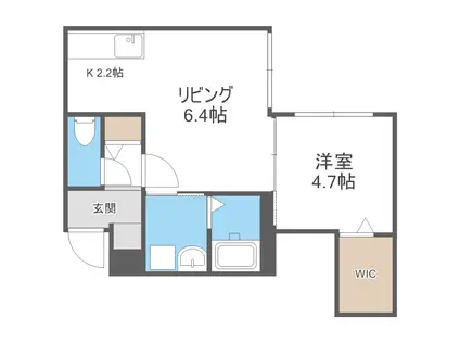 レンブラント西町(1LDK/2階)の間取り写真