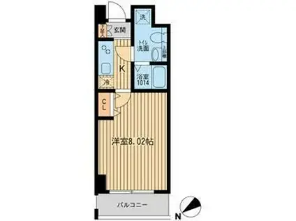 HF葛西レジデンス(1K/6階)の間取り写真