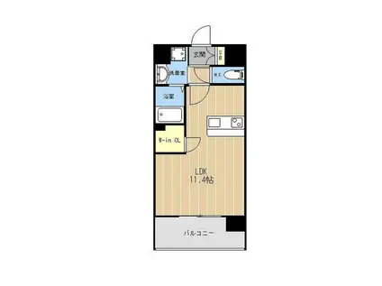 LIBTH水前寺駅前(ワンルーム/12階)の間取り写真