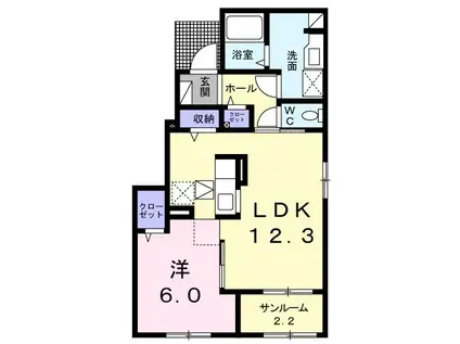 ラパン・エスポワールC(1LDK/1階)の間取り写真