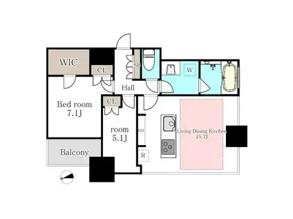 ローレルタワールネ浜松町(2LDK/17階)の間取り写真