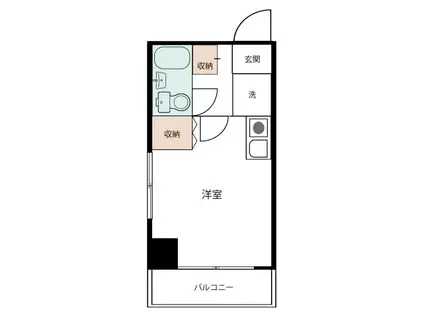 コンド六番館(1K/8階)の間取り写真