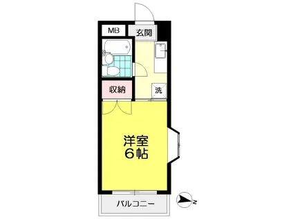 レジデンス綿貫(1K/3階)の間取り写真