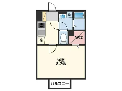 スマートディアマンテ(1K/2階)の間取り写真