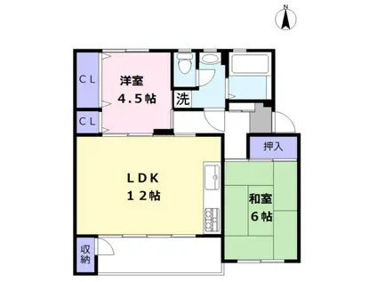 西三田6街区1号棟(2LDK/5階)の間取り写真