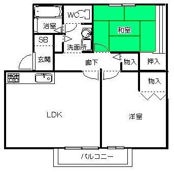 コンフォールYASU(2LDK/1階)の間取り写真