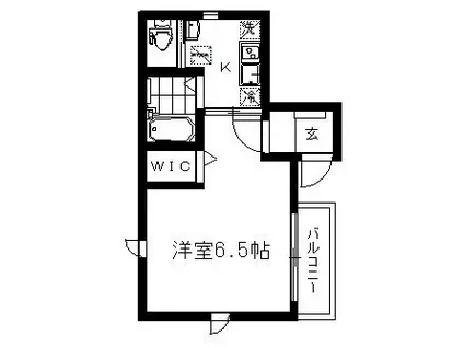 セノーテスクエア(1K/1階)の間取り写真