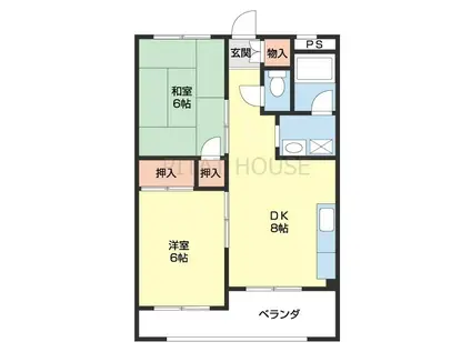 ピュアーシティ561(2DK/2階)の間取り写真