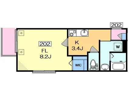 エスティオ EBARA(1K/2階)の間取り写真
