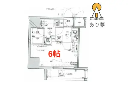 レア横濱ベイステージ(1K/7階)の間取り写真