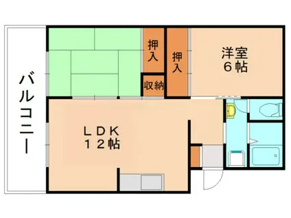 長澤ビル(2LDK/4階)の間取り写真